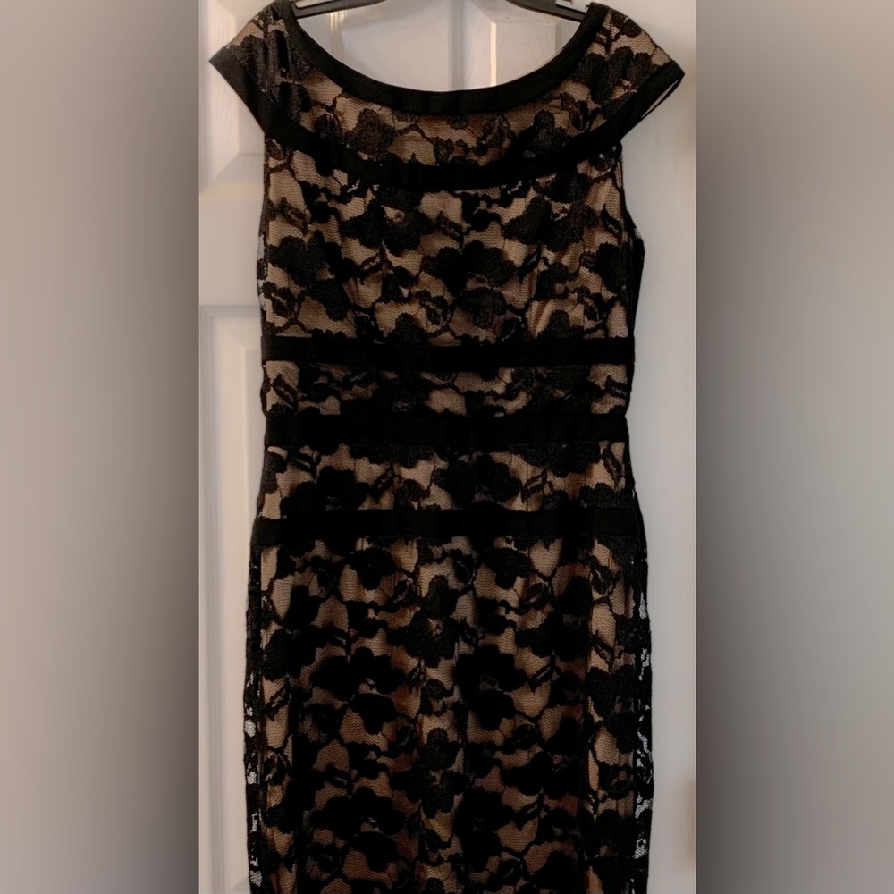 Nude and Black Lace Dress